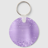 Glittery Lavender Foil Extravagant Monogram Schlüsselanhänger (Rückseite)