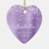 Glittery Lavender Foil Mis XV Anos Foto Keramik Ornament (Rechts)