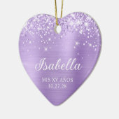 Glittery Lavender Foil Mis XV Anos Foto Keramik Ornament (Links)