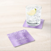 Glittery Lavender Foil Mis XV Años Rechteckiger Pappuntersetzer (Vor Ort)