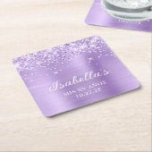 Glittery Lavender Foil Mis XV Años Rechteckiger Pappuntersetzer (angewinkelt)