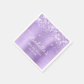Glittery Lavender Foil Mis XV Años Serviette (Ecke)
