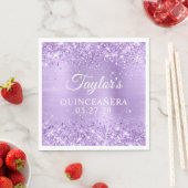 Glittery Lavender Foil Quinceanera Serviette (Beispiel)