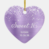 Glittery Lavender Foil Sweet 16 Foto Keramik Ornament (Vorne)