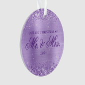 Glittery Lavender Foil Unser 1. Weihnachtsfest Fot Ornament (Vorderseite)