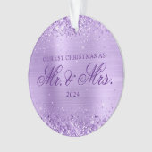 Glittery Lavender Foil Unser 1. Weihnachtsfest Fot Ornament (Vorderseite)