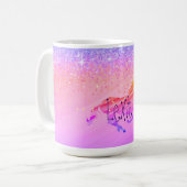 Glittery Lavender Pink Unicorn Kaffeetasse (Vorderseite Links)