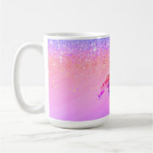 Glittery Lavender Pink Unicorn Kaffeetasse (Links)
