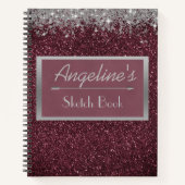 Glittery Lavender Silver Sketch Book Notizblock (Vorderseite)