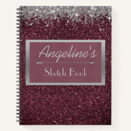 Glittery Lavender Silver Sketch Book Notizblock