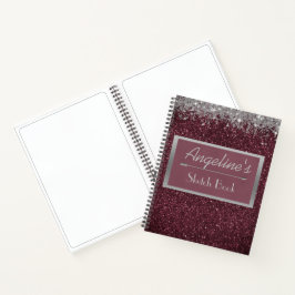 Glittery Lavender Silver Sketch Book Notizblock