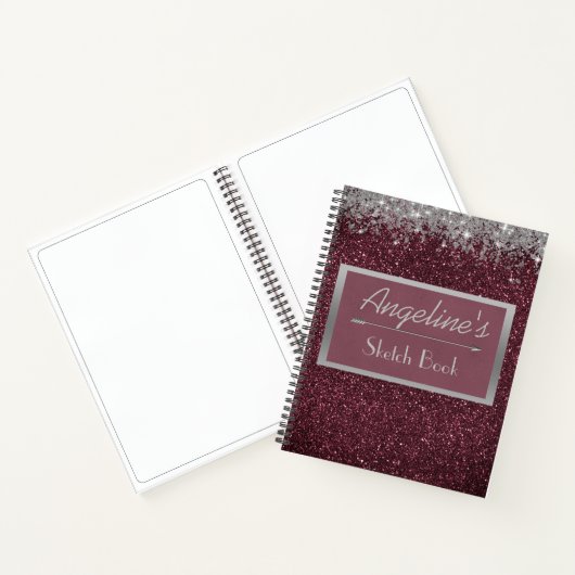 Glittery Lavender Silver Sketch Book Notizblock (Innenseite)