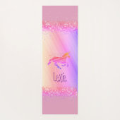 Glittery Lavender und Pink Personalisiert Unicorn Yogamatte (Rückseite)