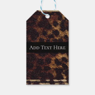Glittery Leopard Cheetah Animal Print Wild Safari Geschenkanhänger