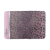 Glittery Leopard Print auf Hot Pink Badematte (Vorderseite)