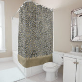 Glittery Leopard Print on Glossy Grau Duschvorhang (Beispiel)