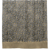 Glittery Leopard Print on Glossy Grau Duschvorhang (Vorderseite)