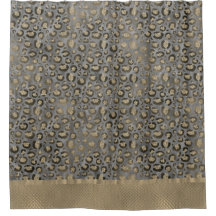 Glittery Leopard Print on Glossy Grau