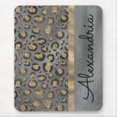 Glittery Leopard Print on Glossy Grau Mousepad (Vorne)