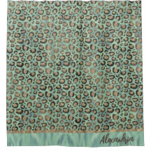 Glittery Leopard Print on Glossy Green