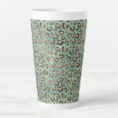 Glittery Leopard Print on Glossy Green Milchtasse (Vorderseite)