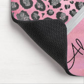 Glittery Leopard Print on Glossy Hot Pink iPad P Mousepad (Ecke)