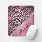 Glittery Leopard Print on Glossy Hot Pink iPad P Mousepad (Mit Mouse)