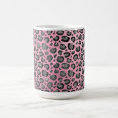Glittery Leopard Print on Glossy Hot Pink Kaffeetasse (Mittel)