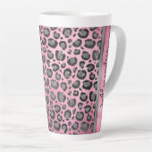 Glittery Leopard Print on Glossy Hot Pink    Milchtasse (Rechte Ecke)