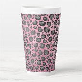 Glittery Leopard Print on Glossy Hot Pink    Milchtasse (Vorderseite)