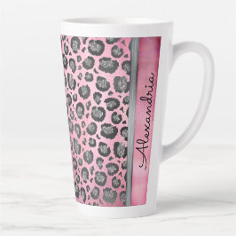 Glittery Leopard Print on Glossy Hot Pink    Milchtasse