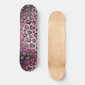 Glittery Leopard Print on Glossy Hot Pink    Skateboard (Vorderseite)