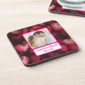 Glittery Liebe Meine Freunde teilen Getränkeuntersetzer (Linke Seite)