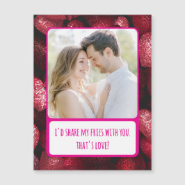 Glittery Liebe teilen meine Freunde Magnetkarte