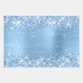 Glittery Light Baby Blue Ombre Foil Geschenkpapier Set (Vorderseite 3)