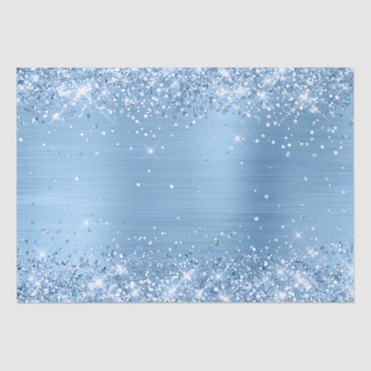 Glittery Light Baby Blue Ombre Foil Seidenpapier (Vorderseite)