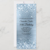 Glittery Light Blue Foil 50. Geburtstag Einladung (Vorderseite)