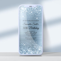 Glittery Light Blue Foil 50. Geburtstag