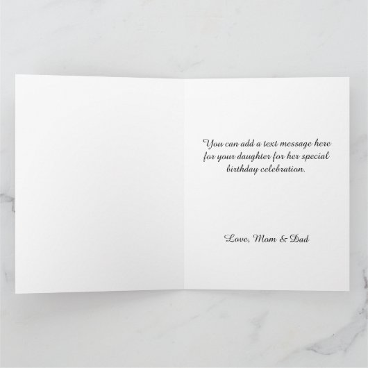 Glittery Light Blue Foil Big Happy Birthday Karte (Innenseite)