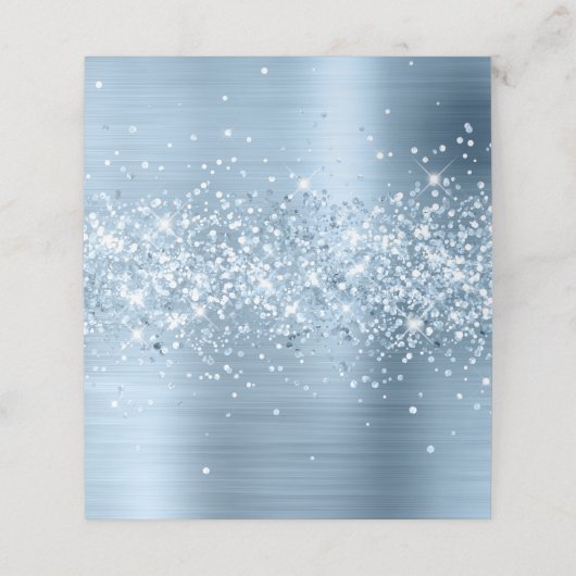 Glittery Light Blue Foil Blank Platzkarte (Außenseite Aufgefaltet)
