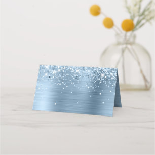 Glittery Light Blue Foil Blank Platzkarte