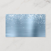 Glittery Light Blue Foil Blank Platzkarte (Rückseite)