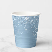 Glittery Light Blue Foil Sweet 16 Pappbecher (Vorderseite)