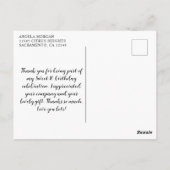 Glittery Light Blue Sweet 16 Herzen Vielen Dank Postkarte (Rückseite)