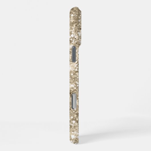 Glittery Light Gold Metallic Girly Signature iPhone Hülle (Rechte Seite)