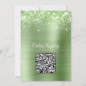 Glittery Light Green Baby Dusche Einladung (Rückseite)