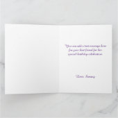 Glittery Light Lila Foil Big Happy Birthday Karte (Innenseite)