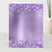 Glittery Light Lila Foil Big Happy Birthday Karte (Rückseite)