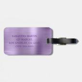 Glittery Light Lila Foil Extravagant Monogram Gepäckanhänger (Rückseite horizontal)