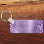Glittery Light Lila Foil Extravagant Monogram Schlüsselanhänger (Rückseite)